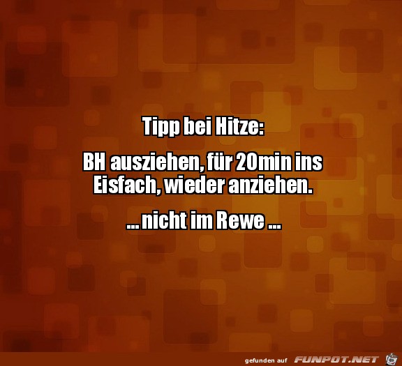 Tipp bei Hitze