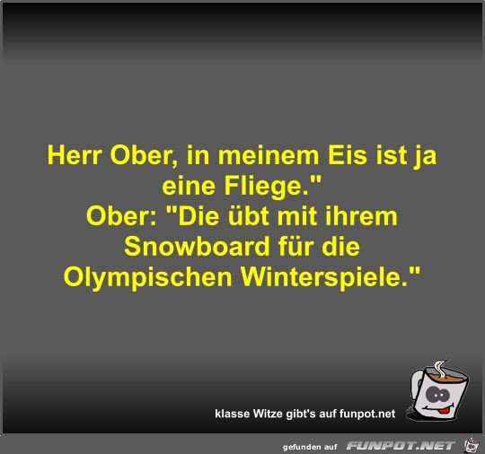 Herr Ober, in meinem Eis ist ja eine Fliege