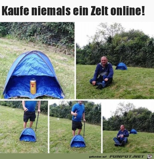 Zelt online gekauft