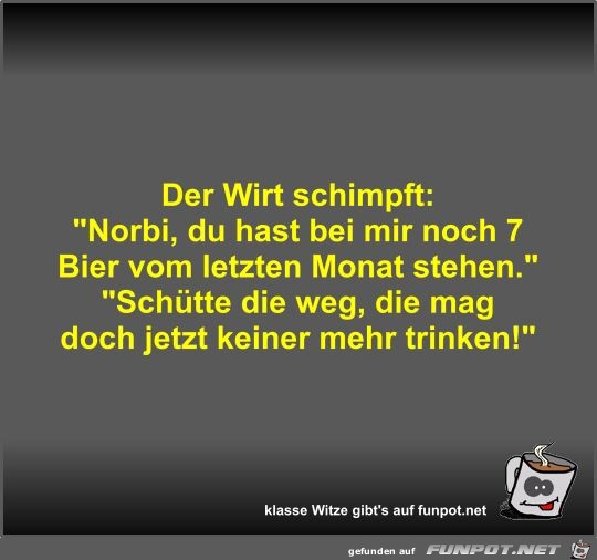 Der Wirt schimpft