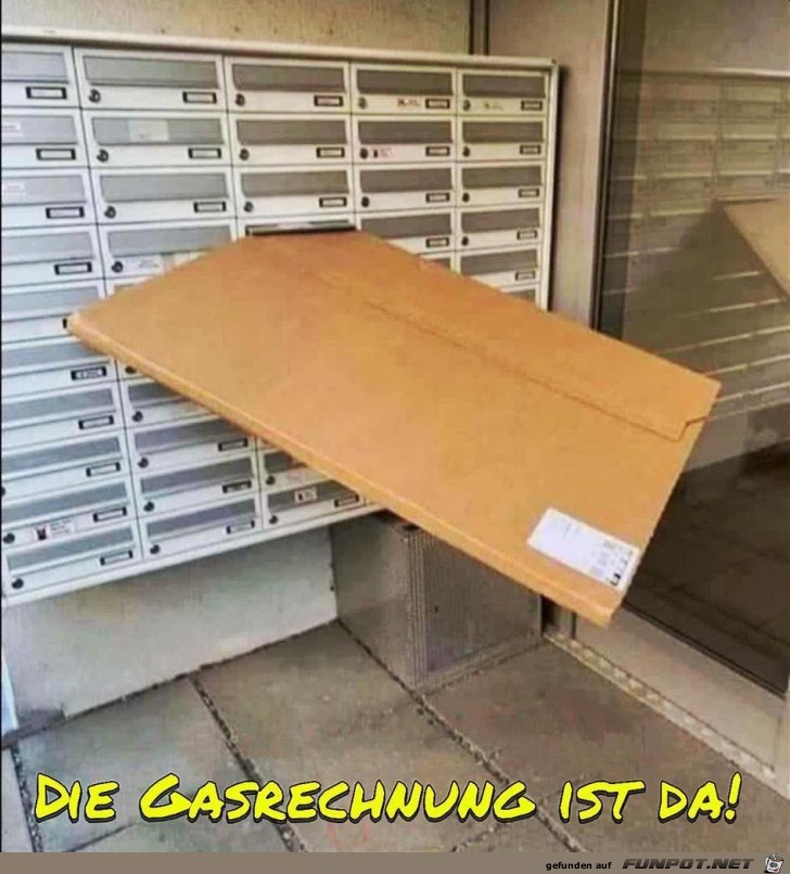 Die Gasrechnung ist da