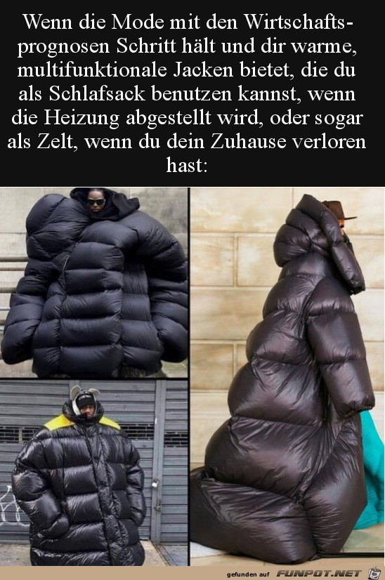 Jacke und Schlafsack in einem