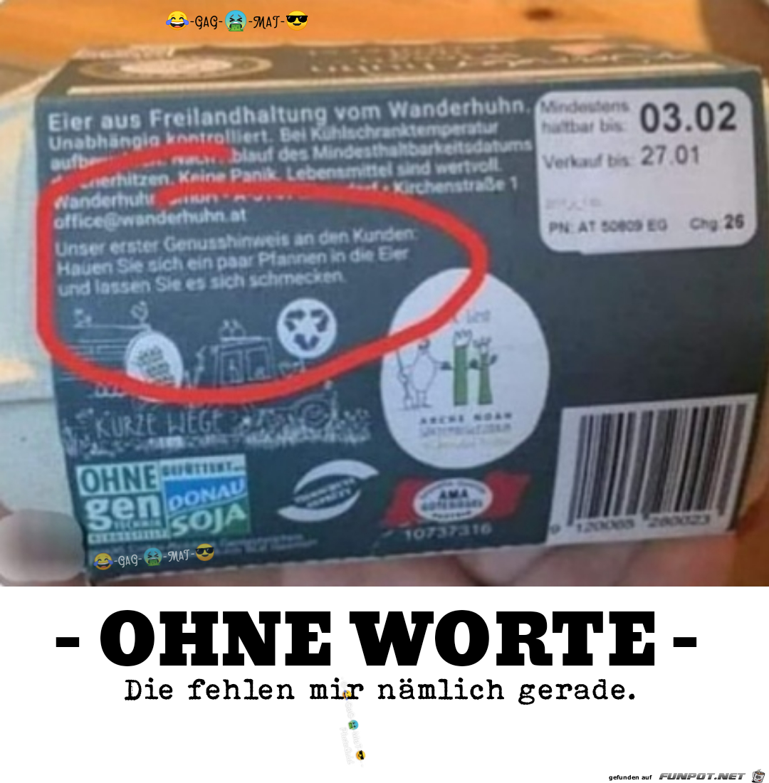 Die Pfanne in die Eier hauen