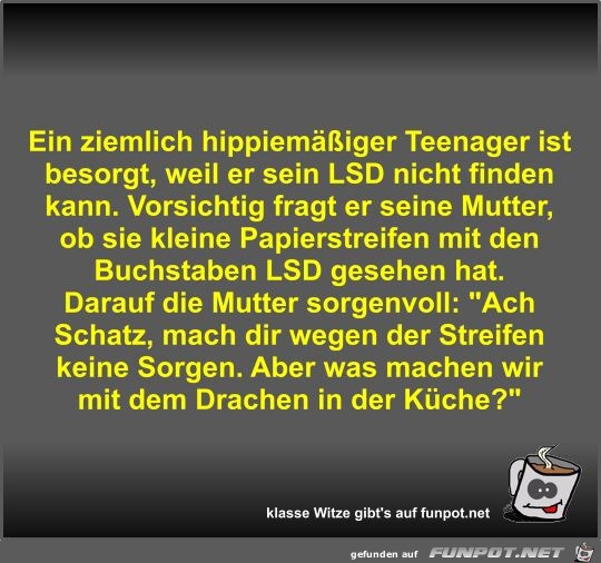 Ein ziemlich hippiemiger Teenager ist besorgt