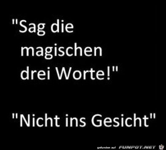 lustiger Spruch: '3 Worte'