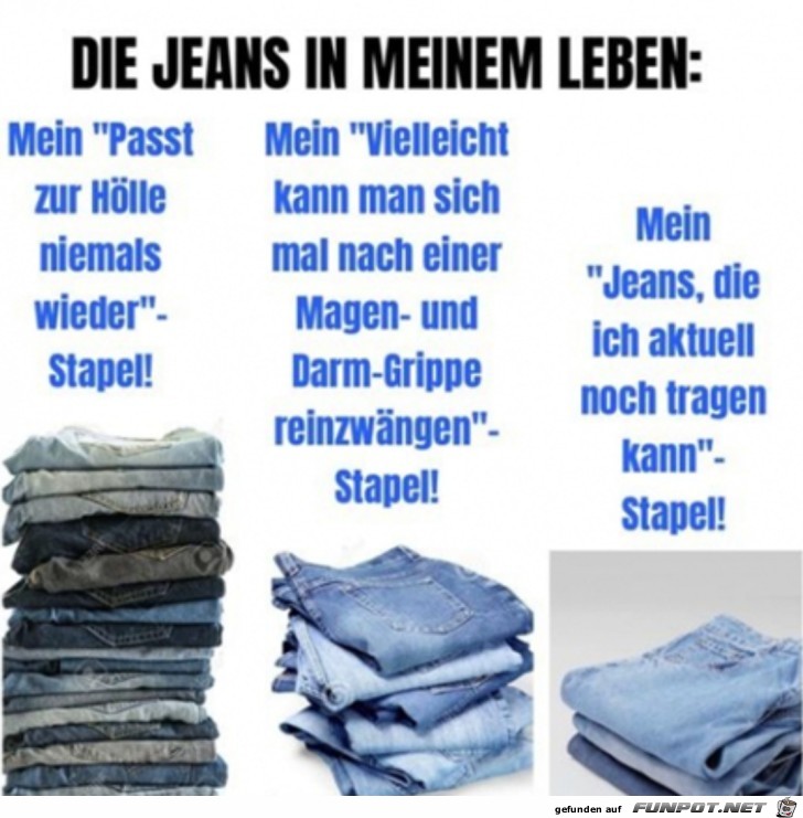 Die Jeans-Stapel