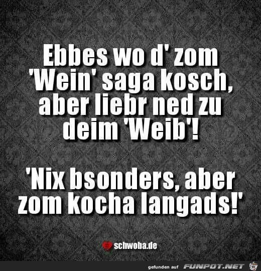 zum Wein sagen