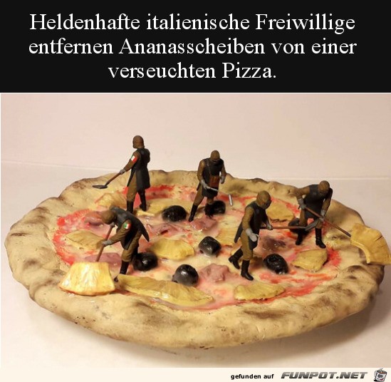 Ananas hat auf der Pizza nichts verloren