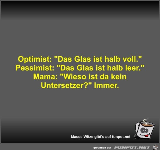 Optimist: Das Glas ist halb voll