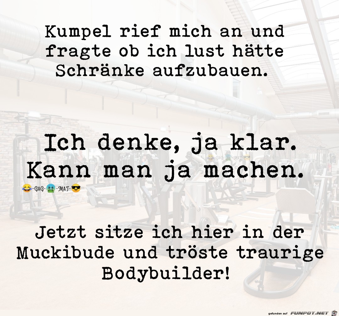 Traurige Bodybuilder