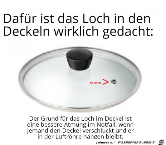 Das Loch im Topfdeckel