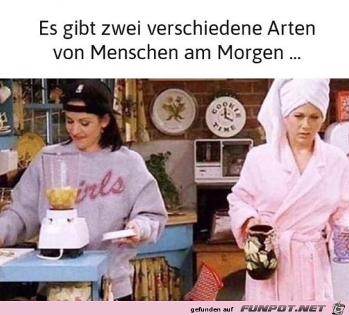 Zwei Arten von Menschen am Morgen