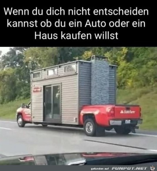 Haus in Auto