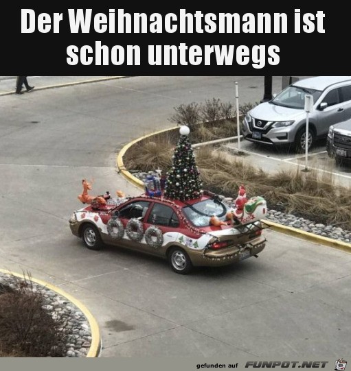 Weihnachtsmann ist unterwegs