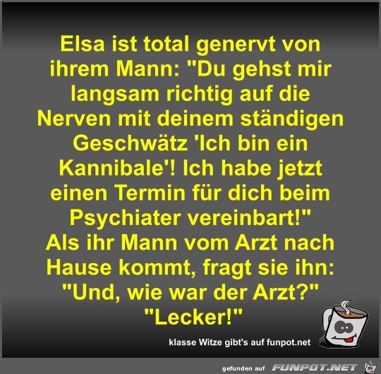 Elsa ist total genervt von ihrem Mann