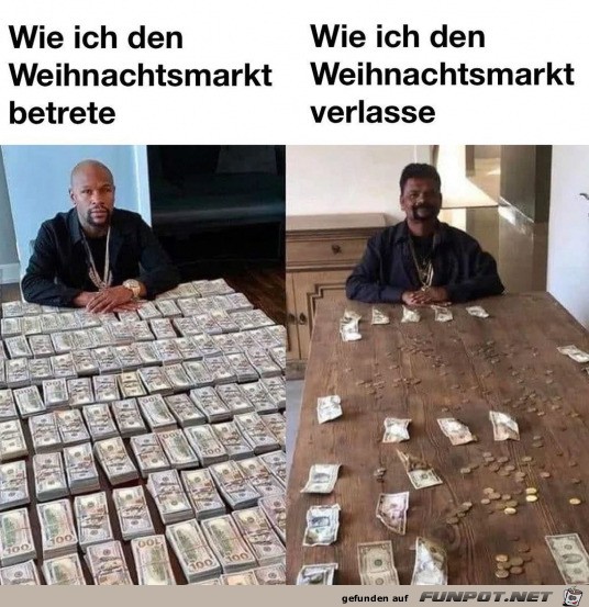 Vor und nach dem Weihnachtsmarkt