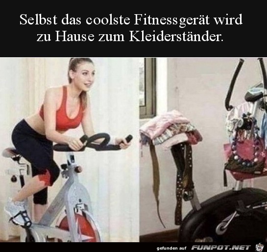 Fitnessrad als Kleiderstnder