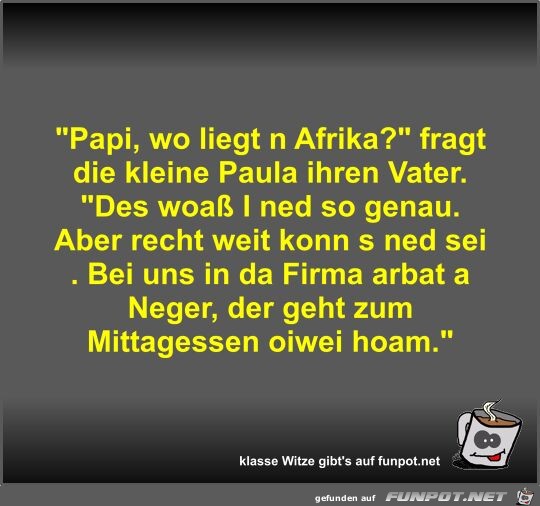 Papi, wo liegt n Afrika?