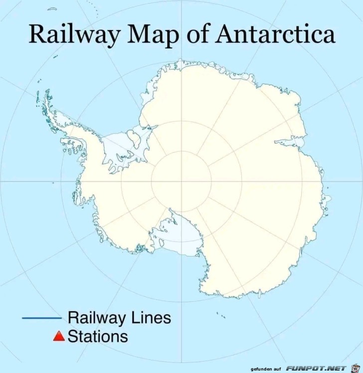 Eisenbahnkarte von Der Antarktis