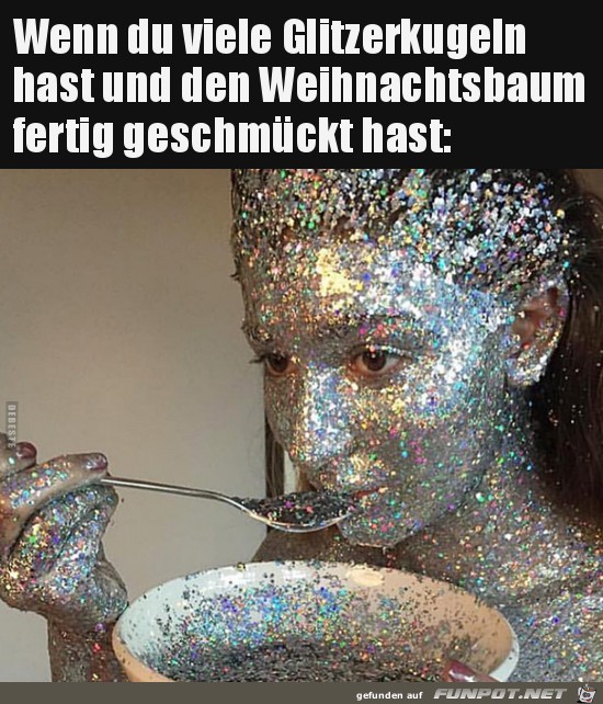 viele Glitzerkugeln