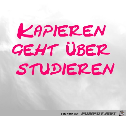 Kapieren geht ber studieren