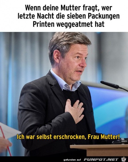 Ich bin selbst erschrocken