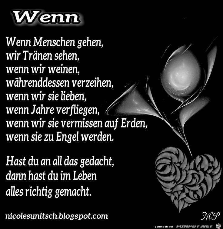 Wenn - Trauergedicht