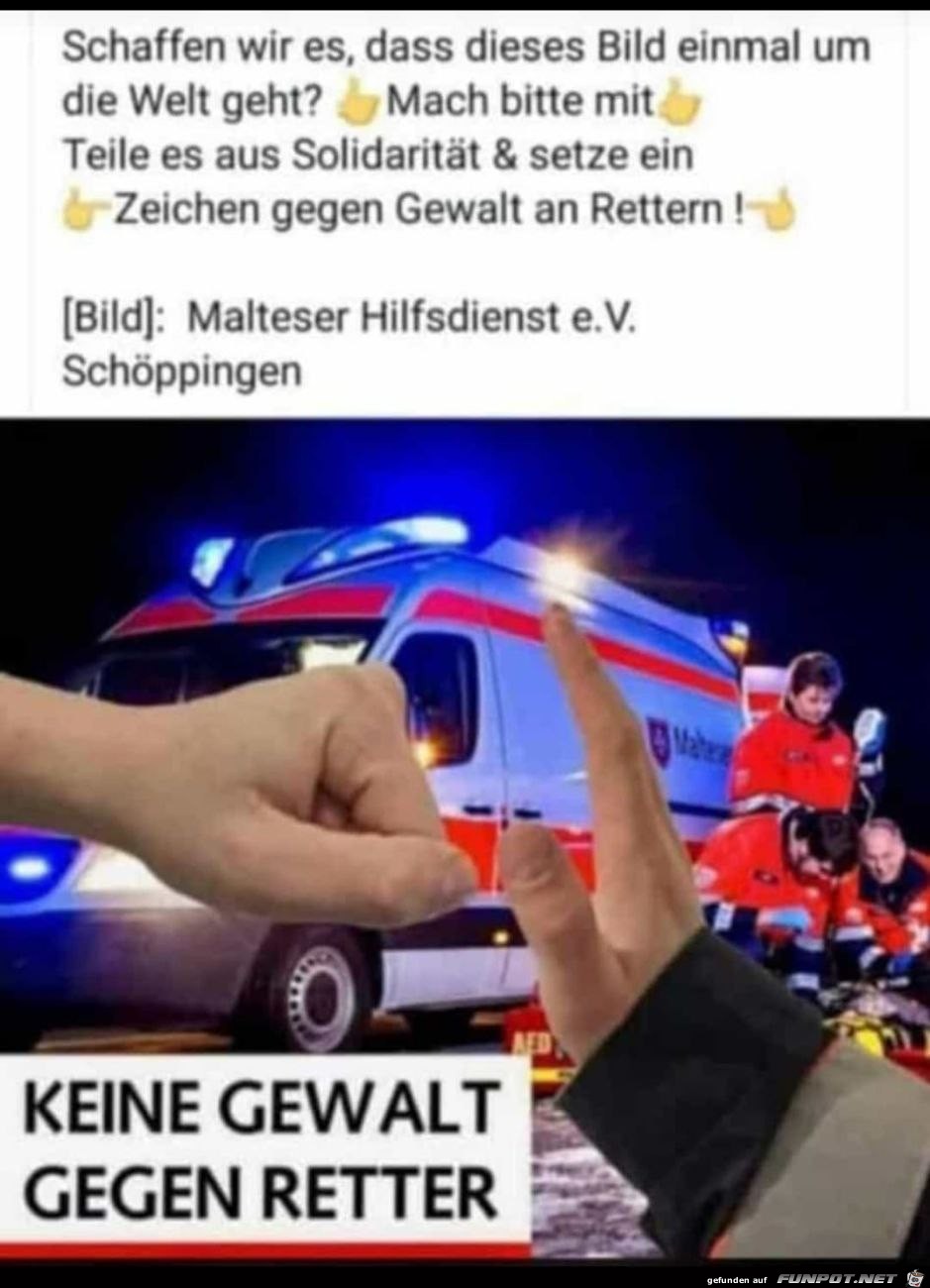 Keine Gewalt gegen Retter