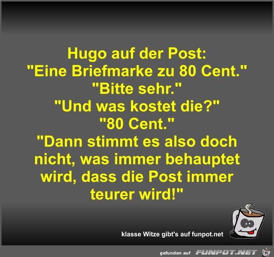 Hugo auf der Post