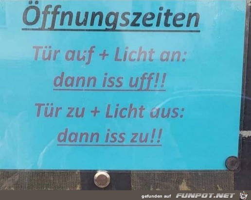 Auch das sind ffnungszeiten