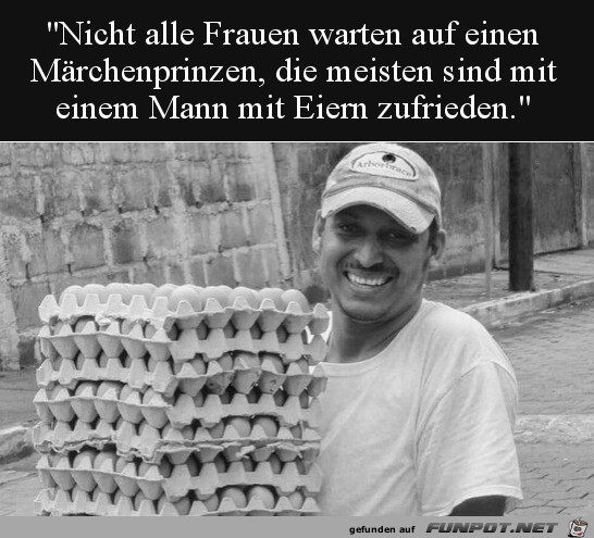 Man mit Eiern