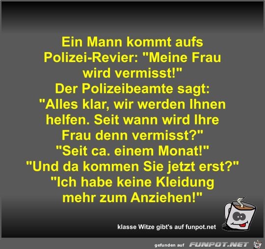 Ein Mann kommt aufs Polizei-Revier