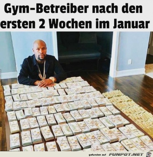 Fitnessstudiobetreiber im Januar