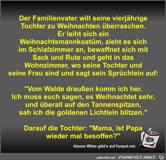 Der Familienvater will seine vierjhrige Tochter zu...