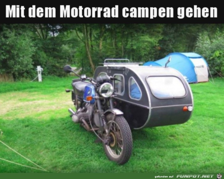 Campen mit dem Motorrad
