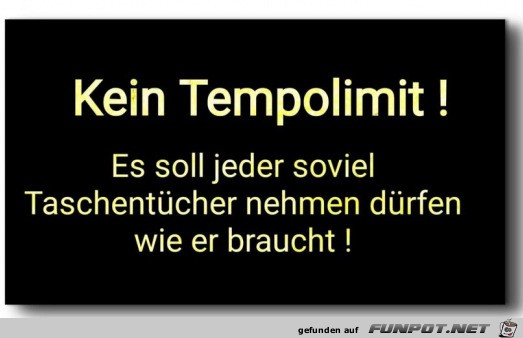 Kein Tempolimit