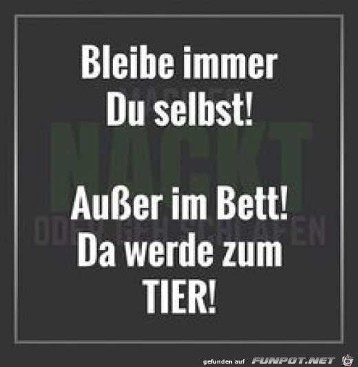 Ausser im Bett