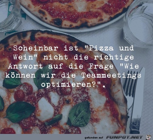 Pizza und Wein