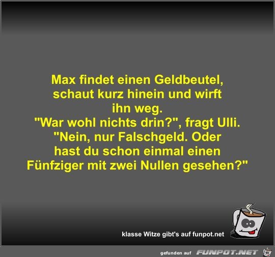 Max findet einen Geldbeutel