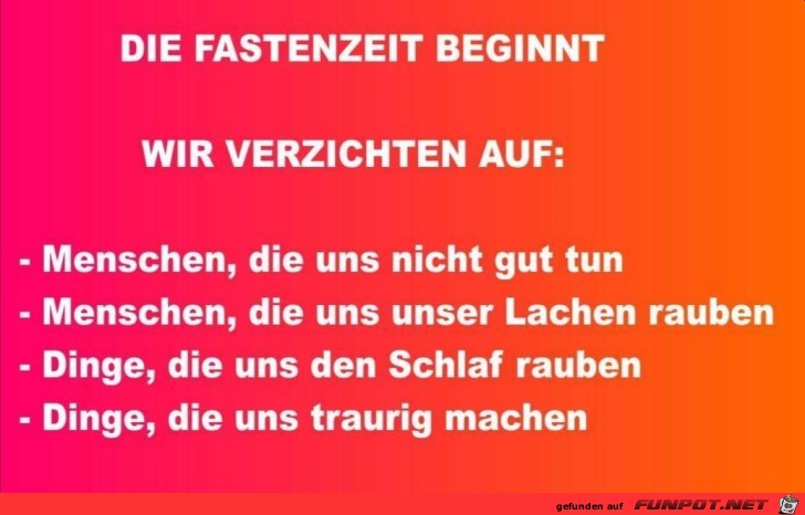 Die Fastenzeit beginnt