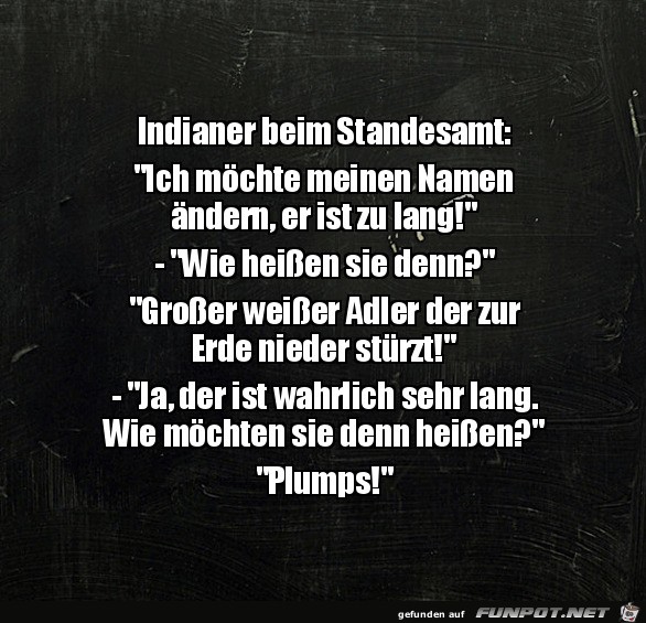 Indianer beim Standesamt