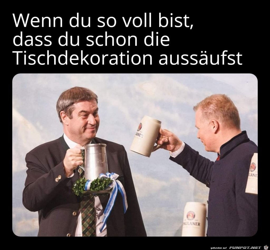 Tischdeko am Start