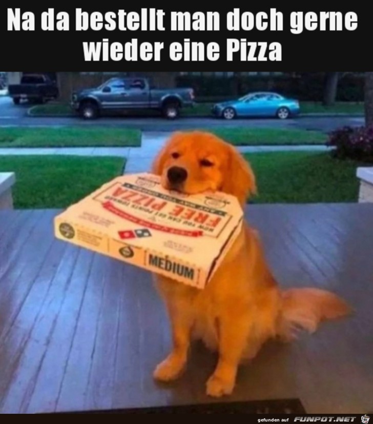 Tierischer Pizzalieferant