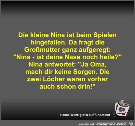 Die kleine Nina ist beim Spielen hingefallen