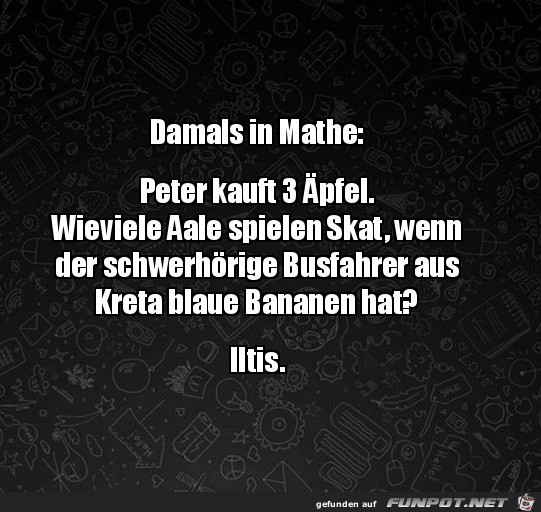 Damals in Mathe