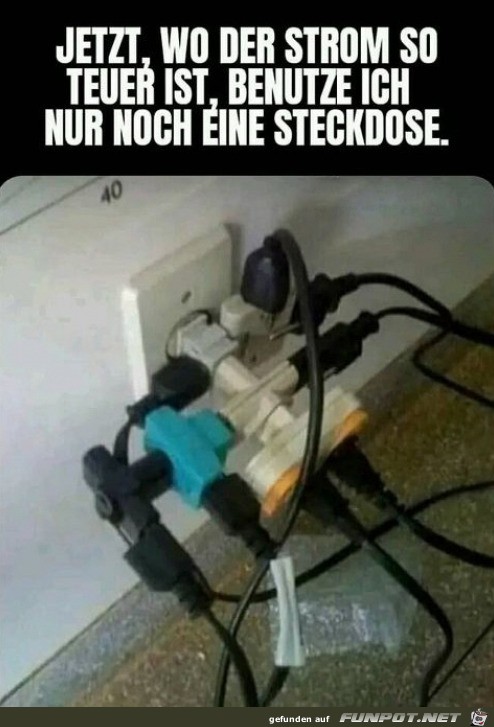 Nur noch eine Steckdose in Benutzung