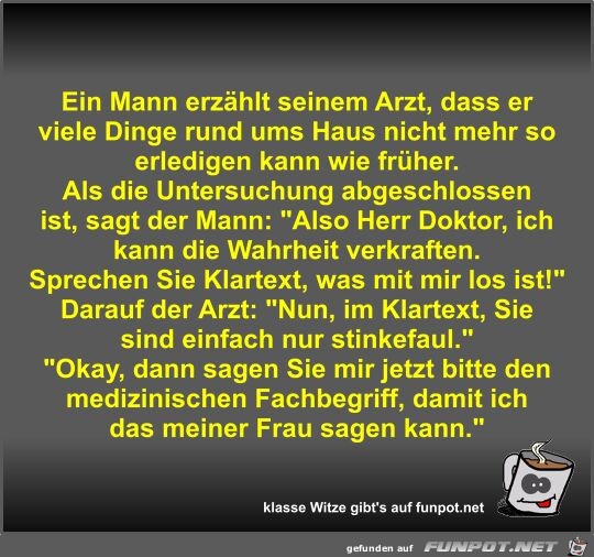 Ein Mann erzhlt seinem Arzt