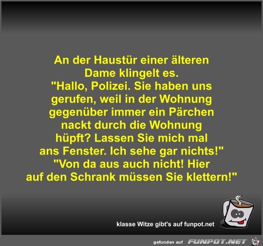 An der Haustr einer lteren Dame klingelt es