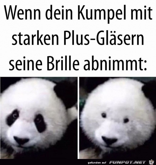 Brille abgenommen