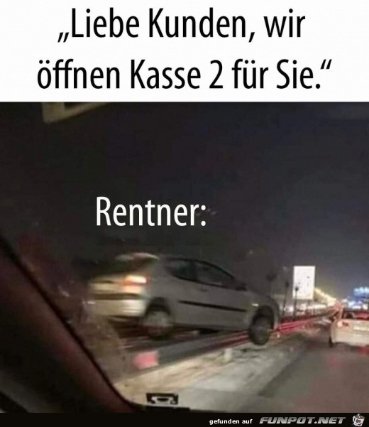 Wir ffnen Kasse 2 fr Sie